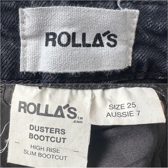 Rolla’s Jeans Dusters Bootcut High-Rise Slim Bootcut Washed Black Denim 25 - Picture 7 of 13